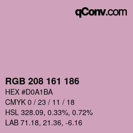 Color code: RGB 208 161 186 | qconv.com