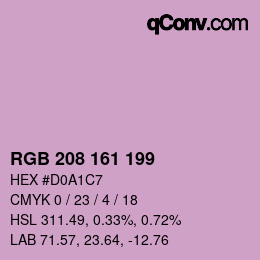 Color code: RGB 208 161 199 | qconv.com