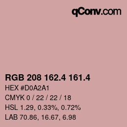 カラーコード: RGB 208 162.4 161.4 | qconv.com