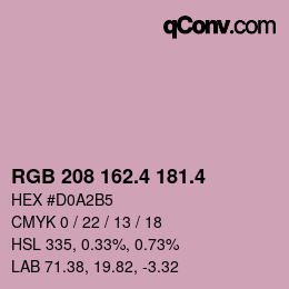 カラーコード: RGB 208 162.4 181.4 | qconv.com