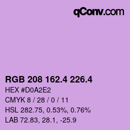 カラーコード: RGB 208 162.4 226.4 | qconv.com