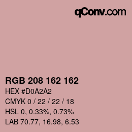 Color code: RGB 208 162 162 | qconv.com