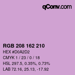 Color code: RGB 208 162 210 | qconv.com