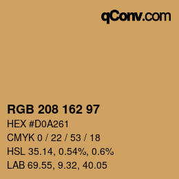 Color code: RGB 208 162 97 | qconv.com