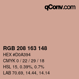 カラーコード: RGB 208 163 148 | qconv.com