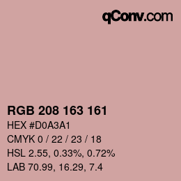 Color code: RGB 208 163 161 | qconv.com