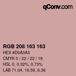 カラーコード: RGB 208 163 163 | qconv.com