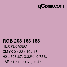 Color code: RGB 208 163 188 | qconv.com