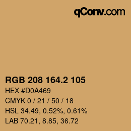 カラーコード: RGB 208 164.2 105 | qconv.com