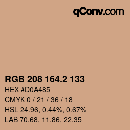 Color code: RGB 208 164.2 133 | qconv.com