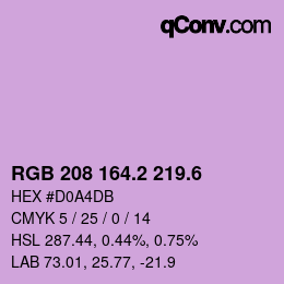 カラーコード: RGB 208 164.2 219.6 | qconv.com