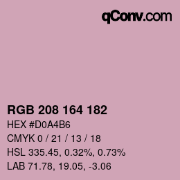 颜色代码: RGB 208 164 182 | qconv.com