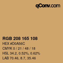 Código de color: RGB 208 165 108 | qconv.com