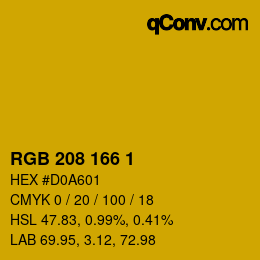 Farbcode: RGB 208 166 1 | qconv.com