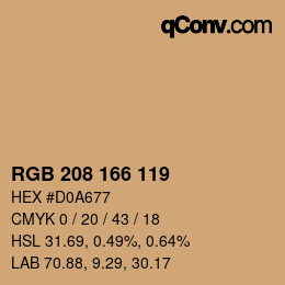 Código de color: RGB 208 166 119 | qconv.com