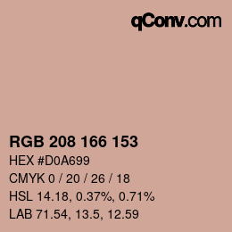 Farbcode: RGB 208 166 153 | qconv.com