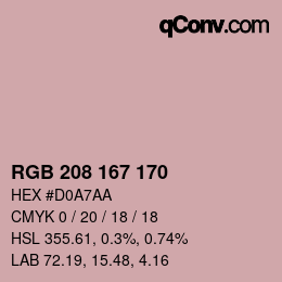Color code: RGB 208 167 170 | qconv.com