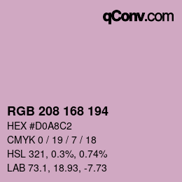 カラーコード: RGB 208 168 194 | qconv.com