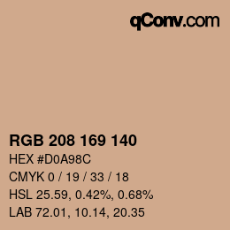 Farbcode: RGB 208 169 140 | qconv.com