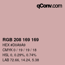 Color code: RGB 208 169 169 | qconv.com