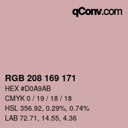 Color code: RGB 208 169 171 | qconv.com