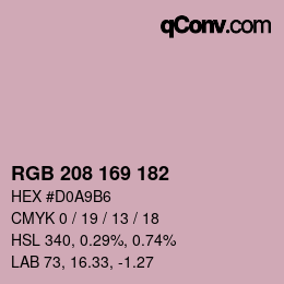 Color code: RGB 208 169 182 | qconv.com