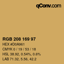 Code couleur: RGB 208 169 97 | qconv.com