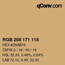 カラーコード: RGB 208 171 118 | qconv.com