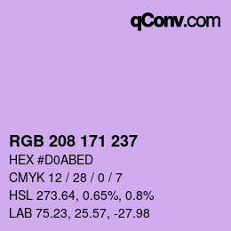Código de color: RGB 208 171 237 | qconv.com