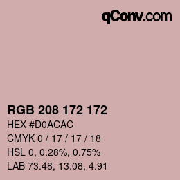 Color code: RGB 208 172 172 | qconv.com