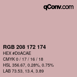 カラーコード: RGB 208 172 174 | qconv.com