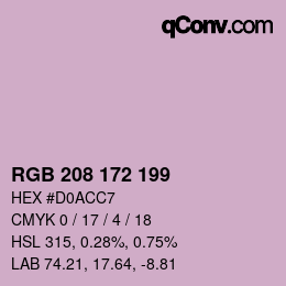 Color code: RGB 208 172 199 | qconv.com