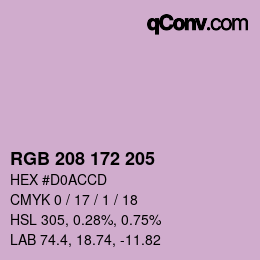 Color code: RGB 208 172 205 | qconv.com