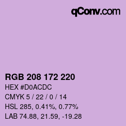 颜色代码: RGB 208 172 220 | qconv.com