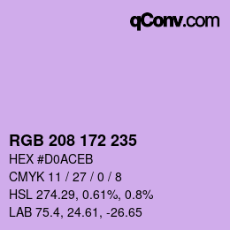Color code: RGB 208 172 235 | qconv.com
