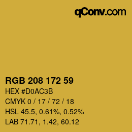 カラーコード: RGB 208 172 59 | qconv.com