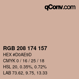 Farbcode: RGB 208 174 157 | qconv.com