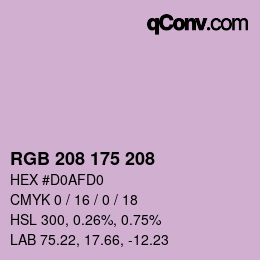 Código de color: RGB 208 175 208 | qconv.com