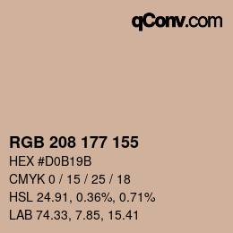 Farbcode: RGB 208 177 155 | qconv.com