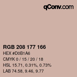 Color code: RGB 208 177 166 | qconv.com