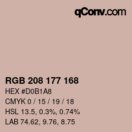 Color code: RGB 208 177 168 | qconv.com