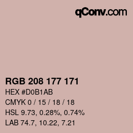 Color code: RGB 208 177 171 | qconv.com