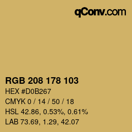 Color code: RGB 208 178 103 | qconv.com