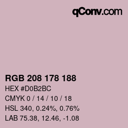 Color code: RGB 208 178 188 | qconv.com