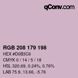 颜色代码: RGB 208 179 198 | qconv.com