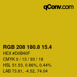 カラーコード: RGB 208 180.8 15.4 | qconv.com