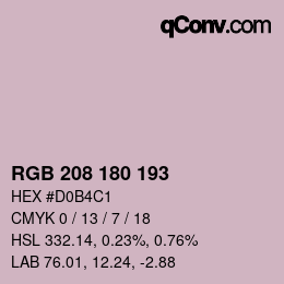 Color code: RGB 208 180 193 | qconv.com