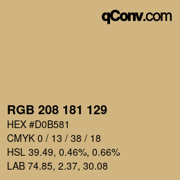 Código de color: RGB 208 181 129 | qconv.com