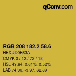 カラーコード: RGB 208 182.2 58.6 | qconv.com