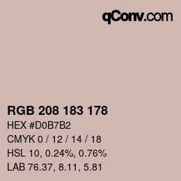 Color code: RGB 208 183 178 | qconv.com